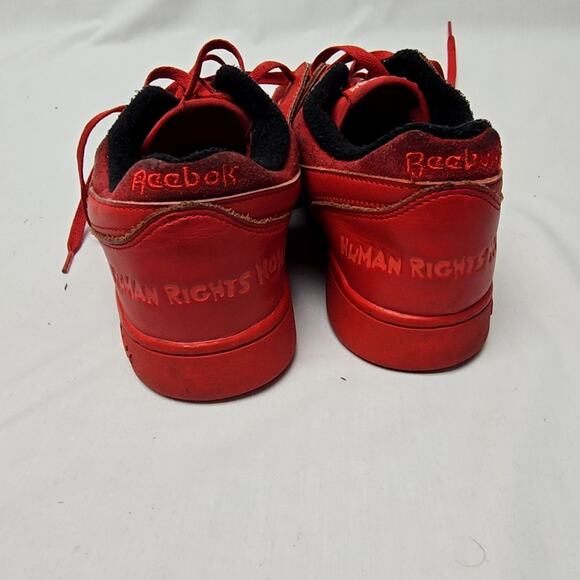 Reebok Workout Plus \'Human Rights Now! Vector Red Sneakers Red Leather 10.5